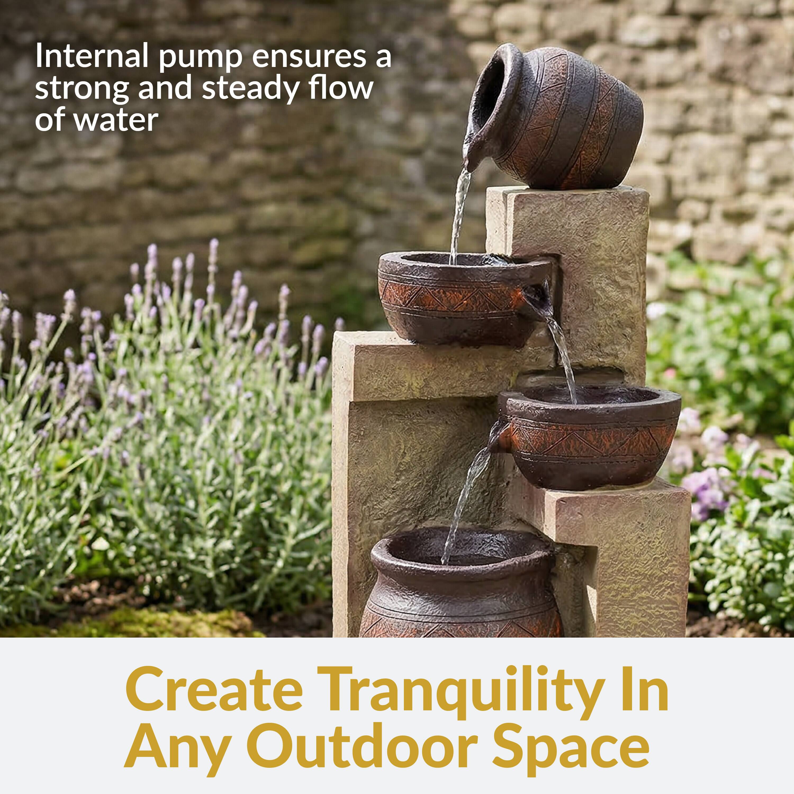 Internal pump ensures a strong and steady flow of water

Create Tranquility In Any Outdoor Space