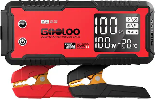 BOOST LOW-TEMP X SSS HEAT TECH GOOLOO 100% READY JUMP STARTER POWER BANK TURBO URBO SERIES 100W GT4000 SUPER CHARGE 100W -20°C