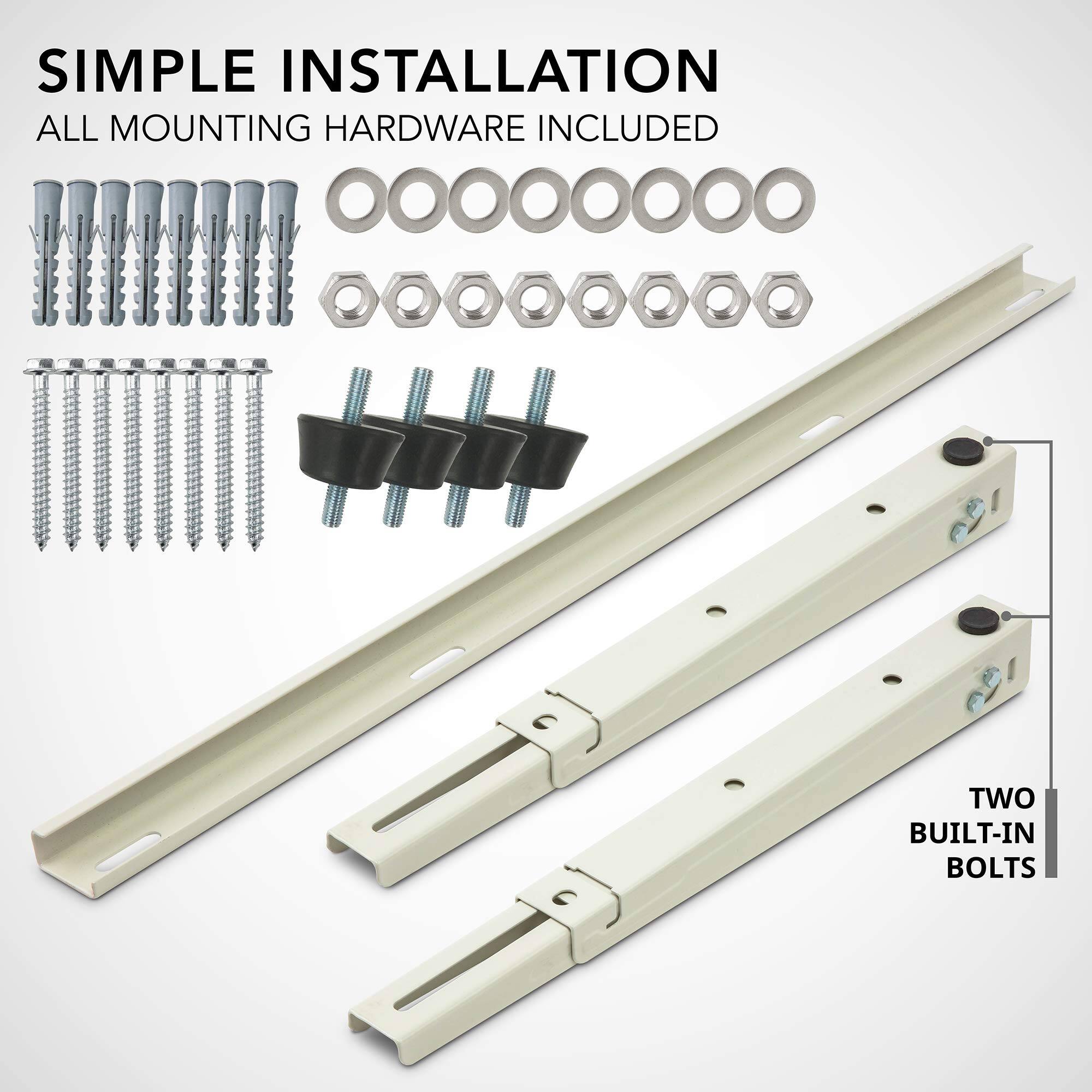 SIMPLE INSTALLATION  
ALL MOUNTING HARDWARE INCLUDED  

TWO BUILT-IN BOLTS