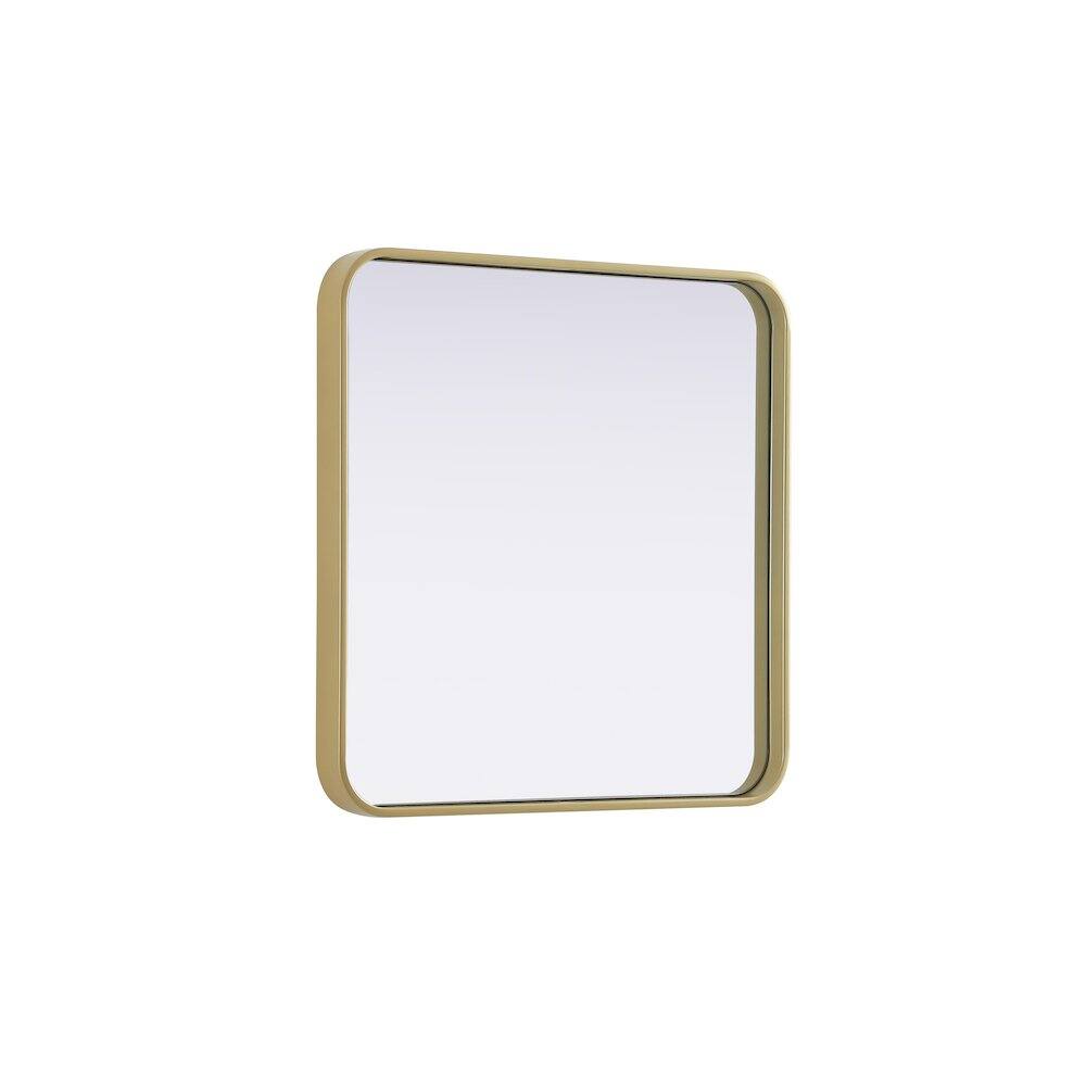 Alt View 1. Elegant Decor - Contour Metal Square Mirror 24x24 in Brass - Brass.