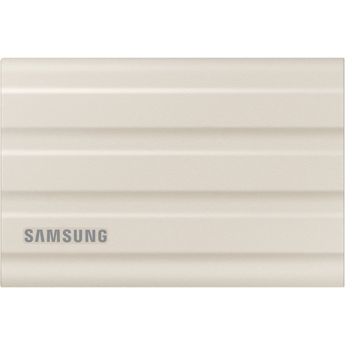 Alt View 4. Samsung - Samsung T7 Shield 2TB USB 3.2 Gen 2 Type-C Portable External SSD, Beige, with Drive Case.