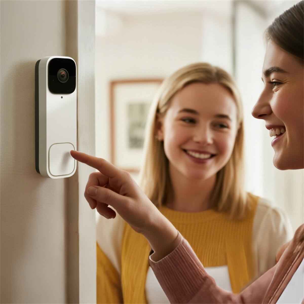 Alt View 2. HTUTWOO - Video Doorbell - 2K Camera, 170° Wide View, 2-Way Audio, Motion/Night Vision, Alexei & Google, Battery/Wired.
