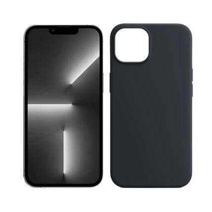 Front. Qixxronics - Phone Case for iPhone 13 Silicone Case Black Shockproof Slim Design Phone Case Cover - Black.