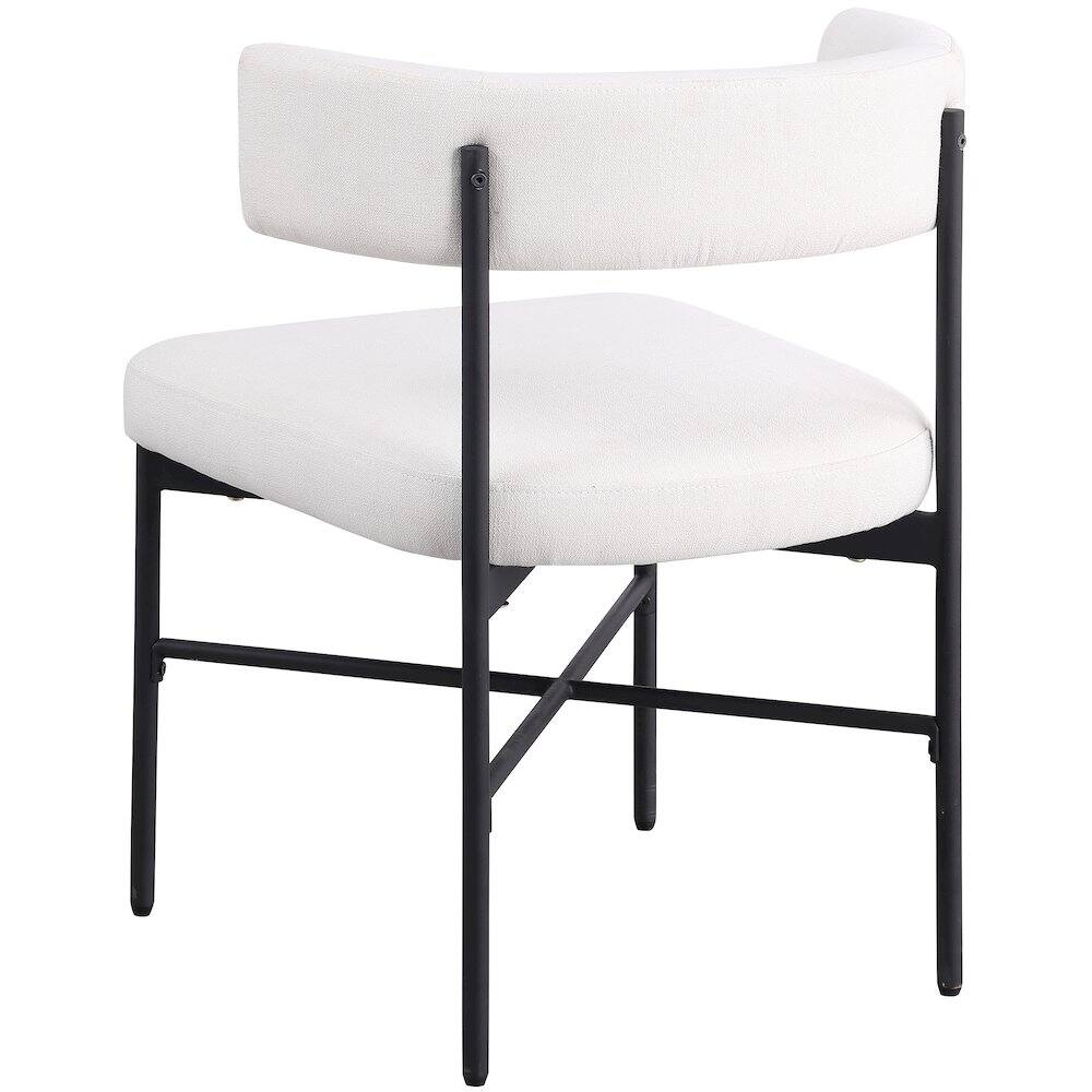 Alt View 4. Meridian Furniture - Rivage Cream Durable Linen Textured Fabric Dining Chair, Set of 2 - Beige.