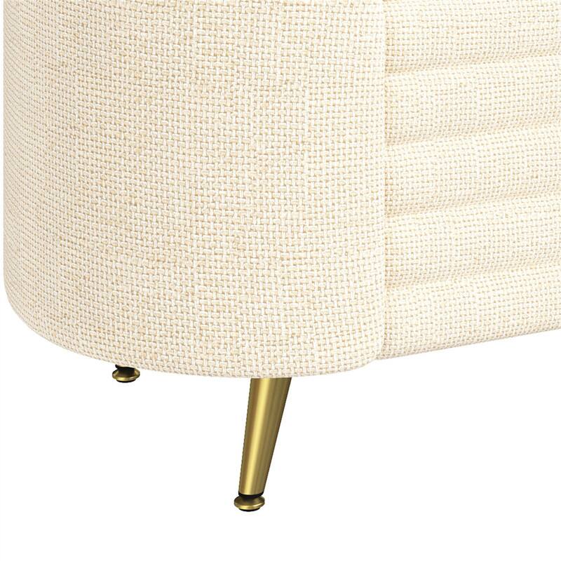 Alt View 2. HTUTWOO - Storage Ottoman - Upholstered Storage Bench End of Bed Bench Entryway Shoe Bench,Living Room Bedroom and Entryway - Beige.