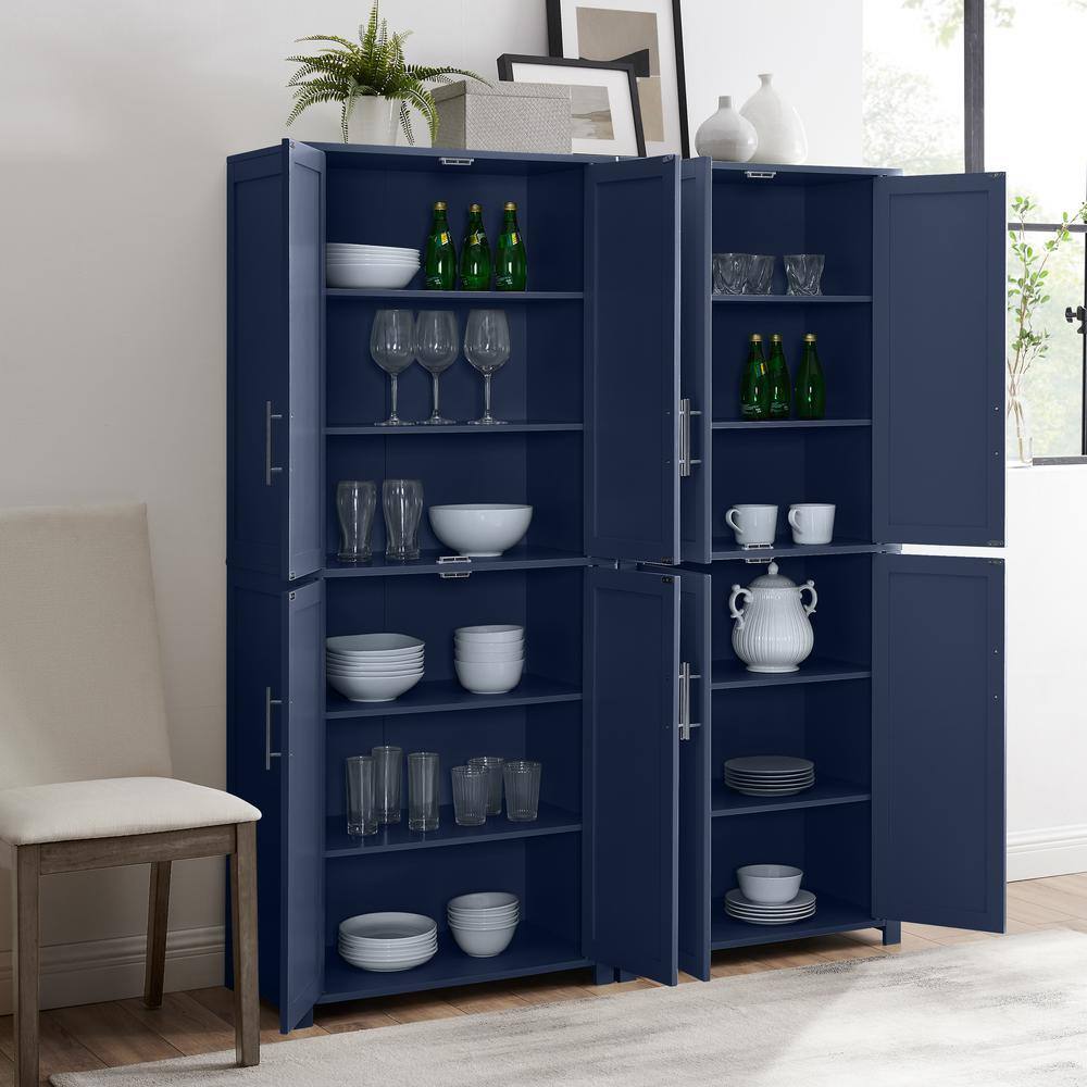 Alt View 6. Crosley Furniture - Savannah 2-Piece Kitchen Storage Pantry Set - 2 Pantries - Navy.