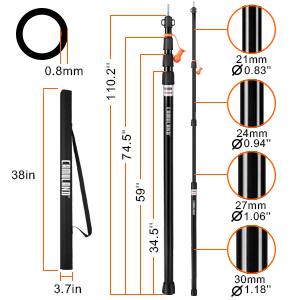 Sure, here is the corrected and grouped text from the image:

- 0.8mm
- 38in
- 110.2"
- 74.5"
- 59"
- 34.5"
- 21mm
- 0.83"
- 24mm
- 0.94"
- 27mm
- 1.06"
- 3.7in
- 30mm
- 1.18"