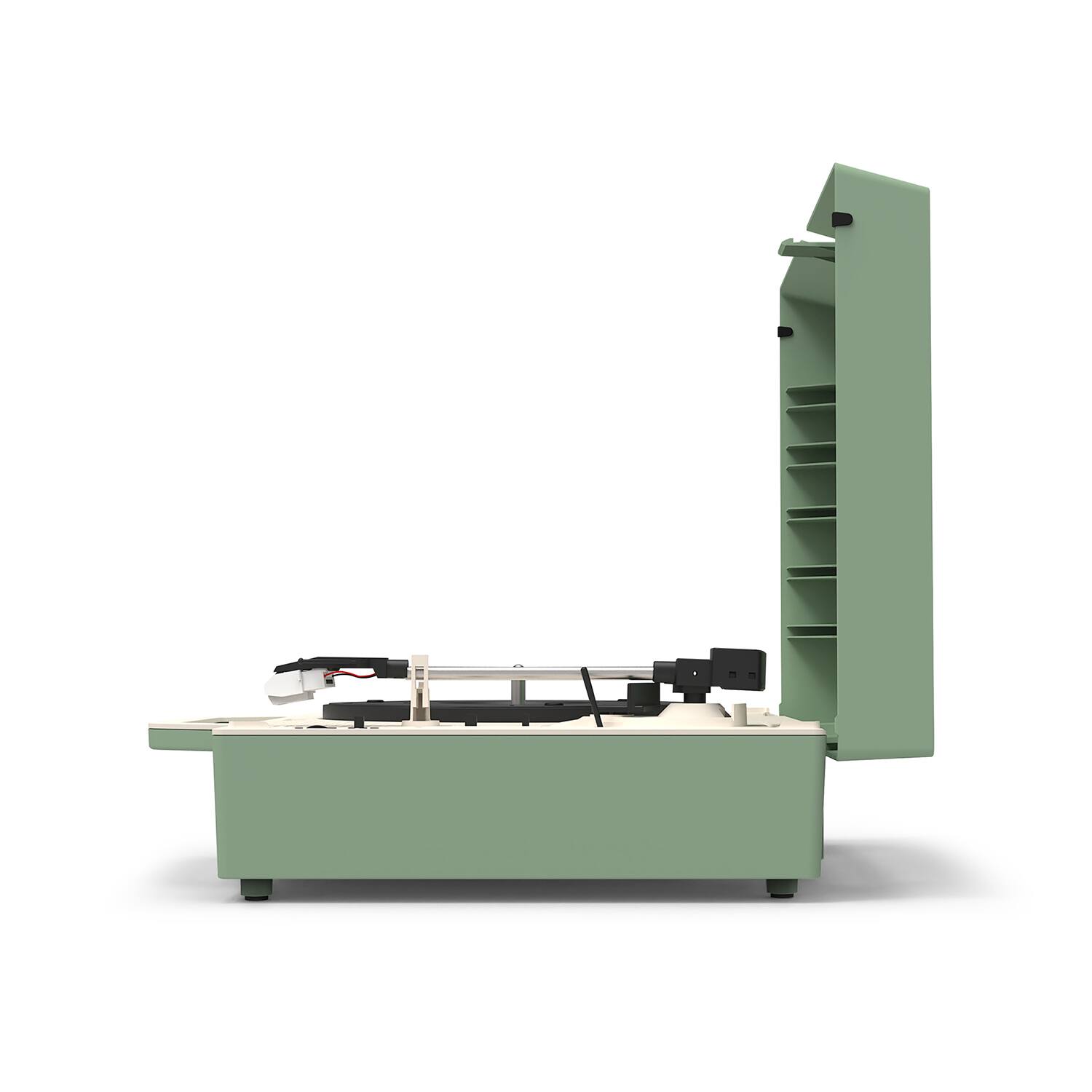 Alt View 19. Victrola - Re-Spin Sustainable Bluetooth Suitcase Record Player - Basil Green.
