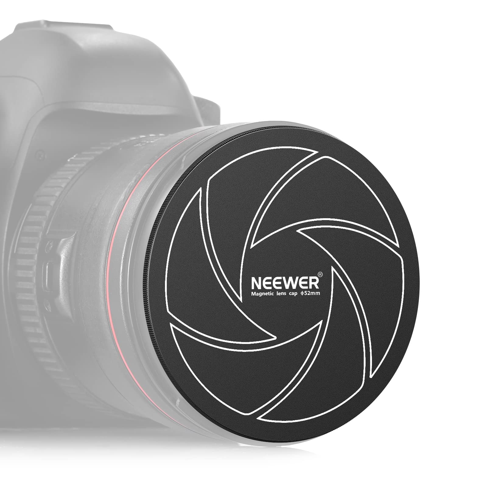 Neewer - 52mm Magnetic Lens Cap for 52mm Filters - Black