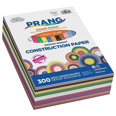 Sure, here is the corrected and grouped text from the image:

---

**PRANG**

**SMART-STACK**  
11 of the most popular colors

**MEDIUM WEIGHT CONSTRUCTION PAPER**

**300 SHEETS**  
9 in x 12 in (22.9 cm x 30.5 cm)

**WE ARE PRANG**  
www.prang.com

**BRIGHT COLORS**

**CONSTRUCTION PAPER**

**PROMISE**

---

**SURWORKS**  
**www.surworks.com**

---

**More sheets**  
**BRIGHT COLORS**

**WE ARE PRANG**  
**www.prang.com**

---