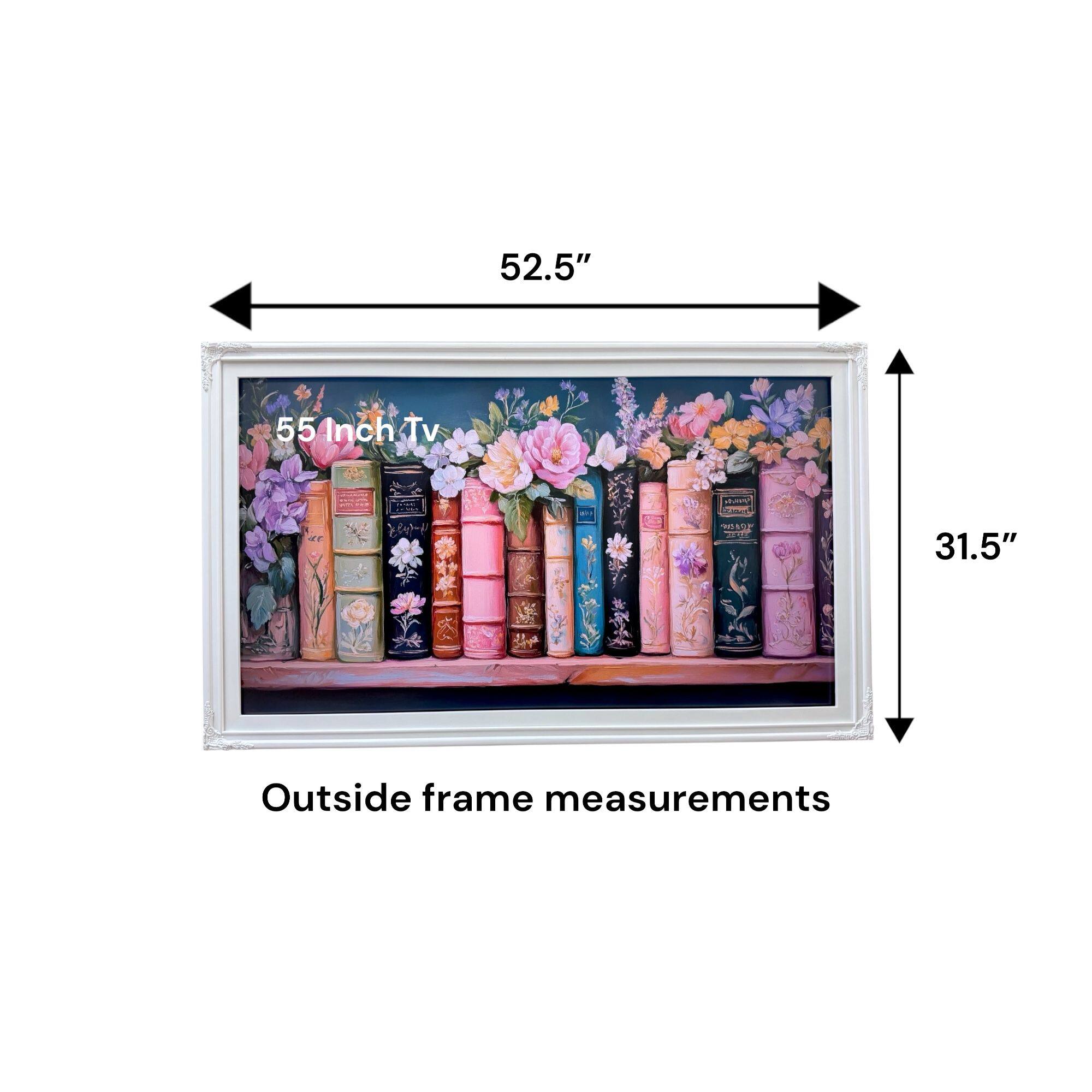 52.5" x 31.5" Outside frame measurements

55 Inch TV