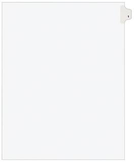 Avery - Legal Pre-Printed Paper Dividers, Side Tab #1, Style, Letter Size, 25/Pack - White