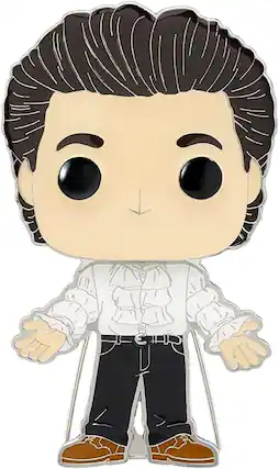 Front. Funko - Seinfeld 3 Inch Funko POP Pin | Jerry Puffy Shirt - White.