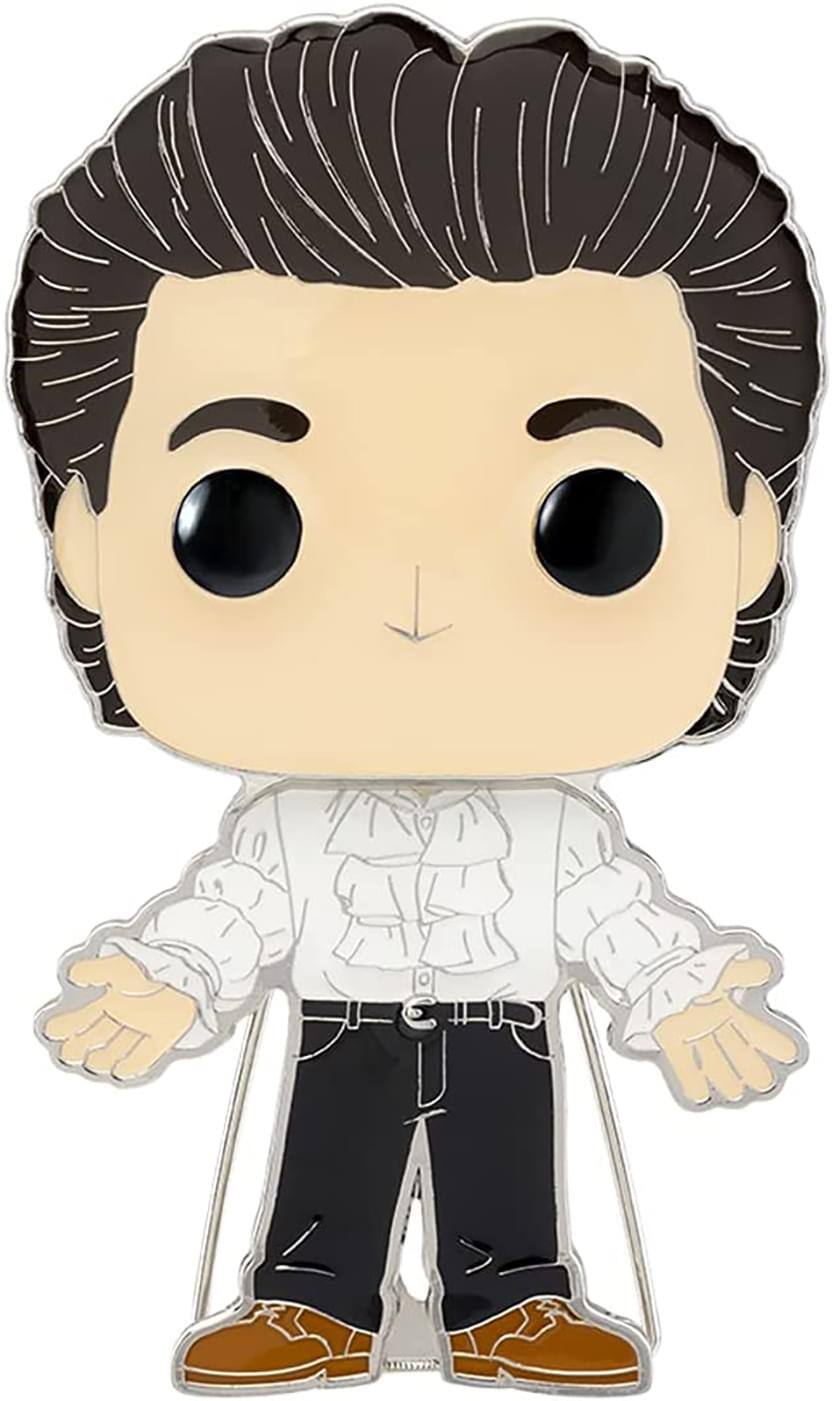 Front. Funko - Seinfeld 3 Inch Funko POP Pin | Jerry Puffy Shirt - White.