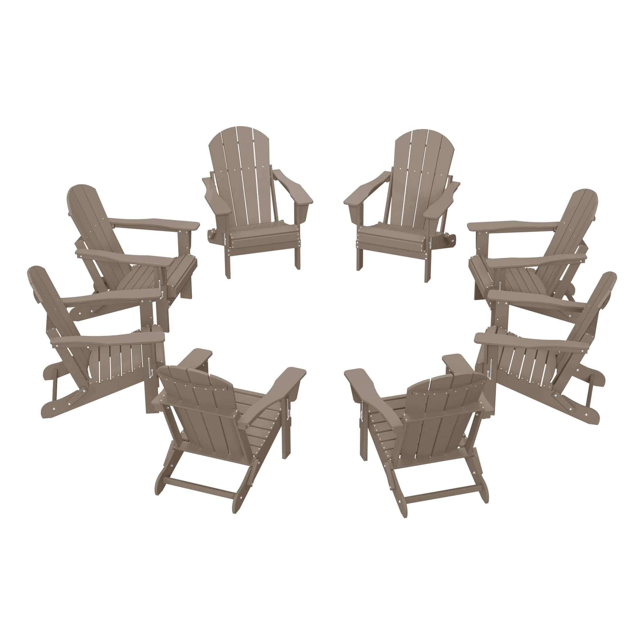 WestinTrends - Malibu Outdoor Folding Poly Adirondack Chair (Set of 8) - Weathered Wood price history on PriceWatchPro