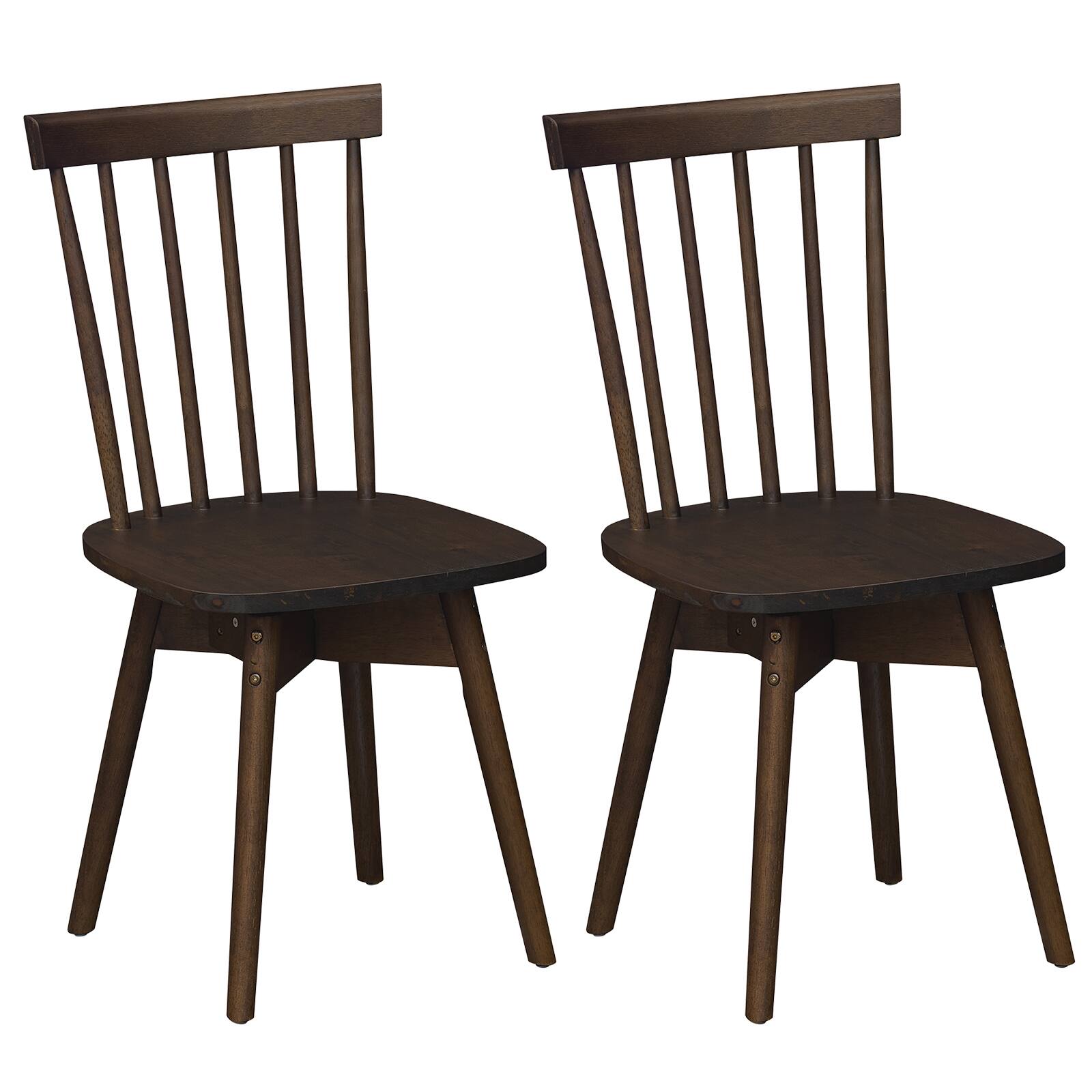 Alt View 8. Gymax - Gymax Dining Chairs Set of 4 Mid Century Rubber Wood Kitchen Chairs w/ Swivel Seat Walnut - Brown.