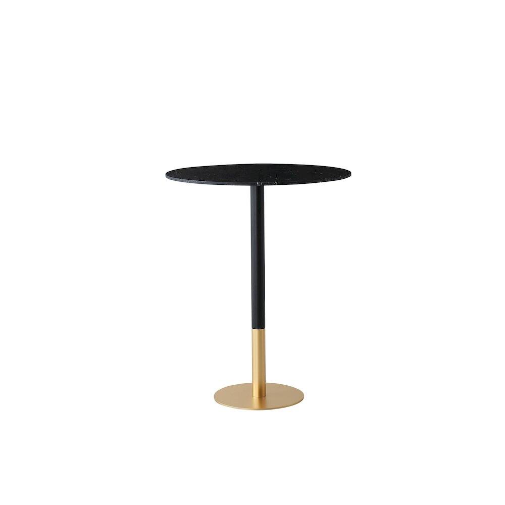 Back. Elegant Decor - Ronan 31.5 Inch Pub Table In Black - Black And Gold.