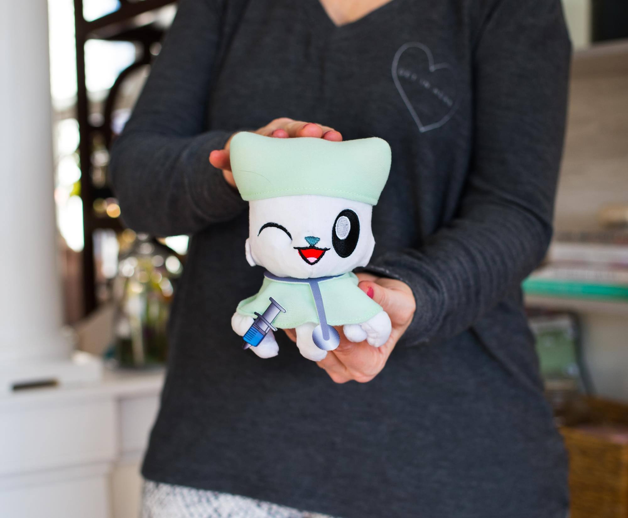 Alt View 3. Tentacle Kitty - Tentacle Kitty First Responders & Essentials Little Ones Plush | Nurse Kitty - Blue.