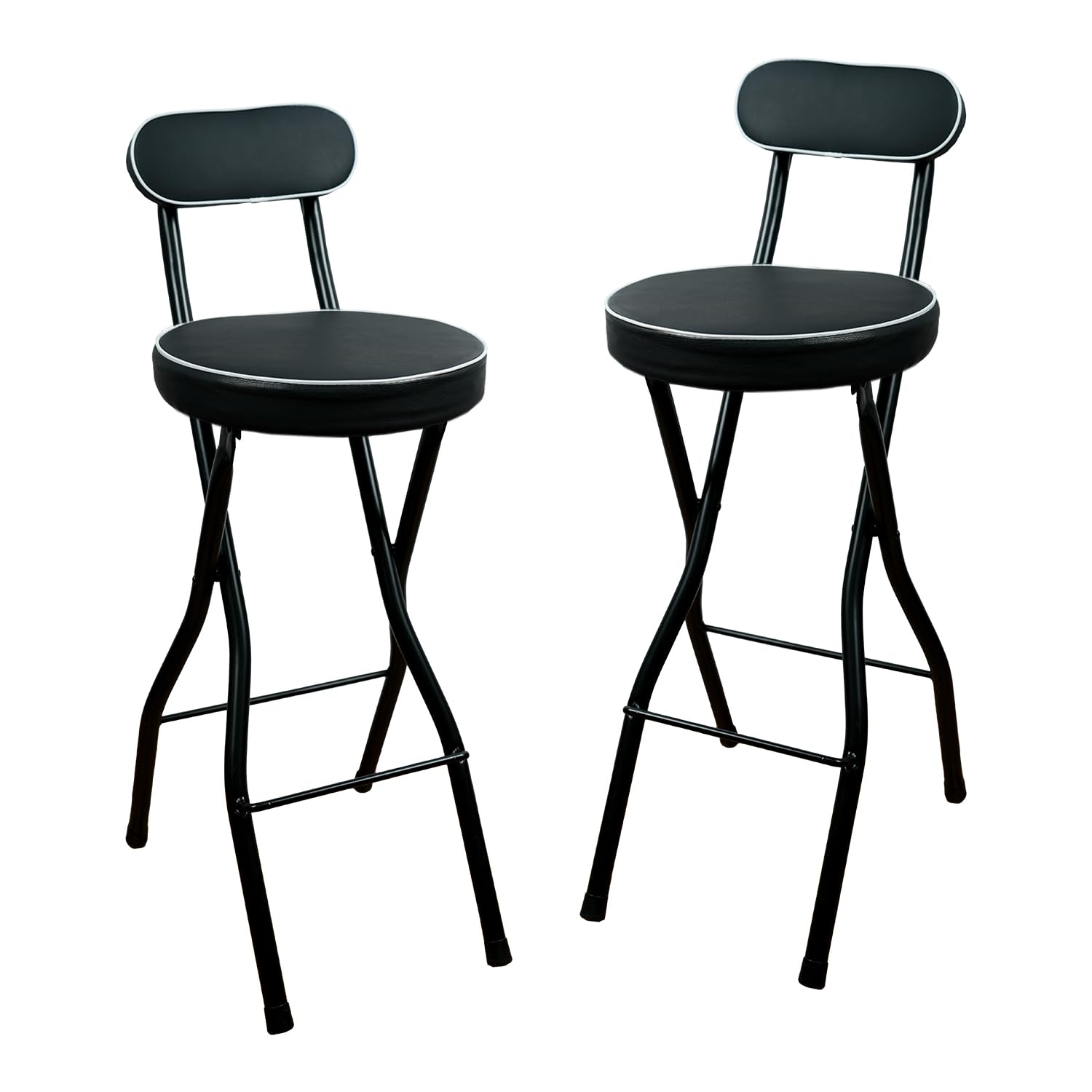 JETRANSPORT Folding Bar Stool With Tall Foldable Seat Padded Portable ...
