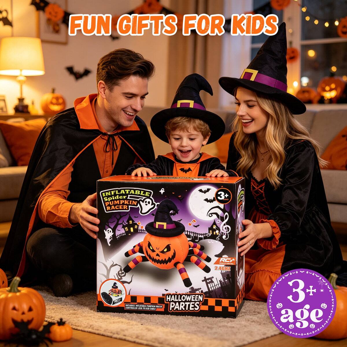 Wisairt 2.6ft Remote Control Halloween Inflatable Car with Music and ...