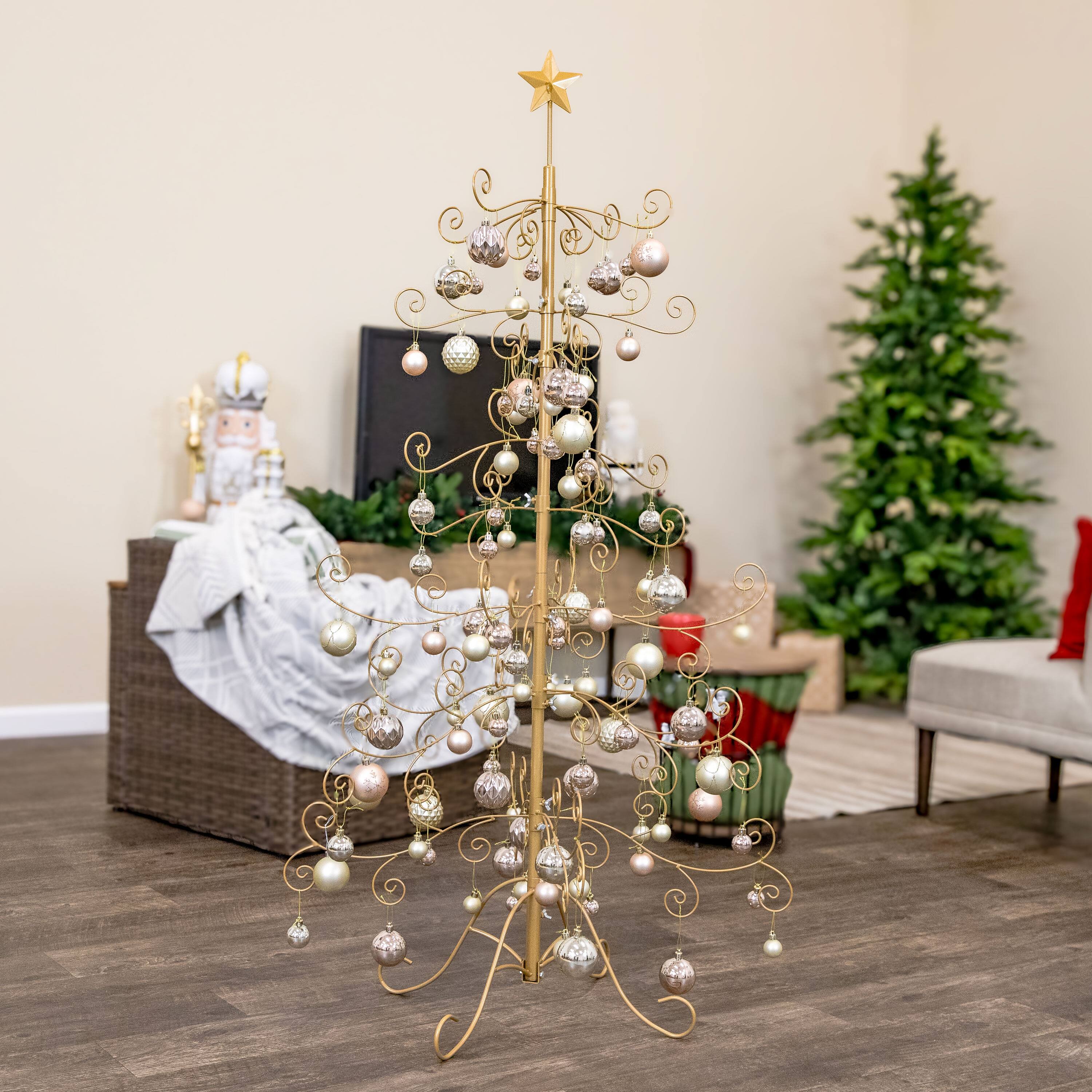 Alt View 2. Sunnydaze - Winter Wonderland 100-Piece Assorted Ornament - Rose Gold and Champagne.