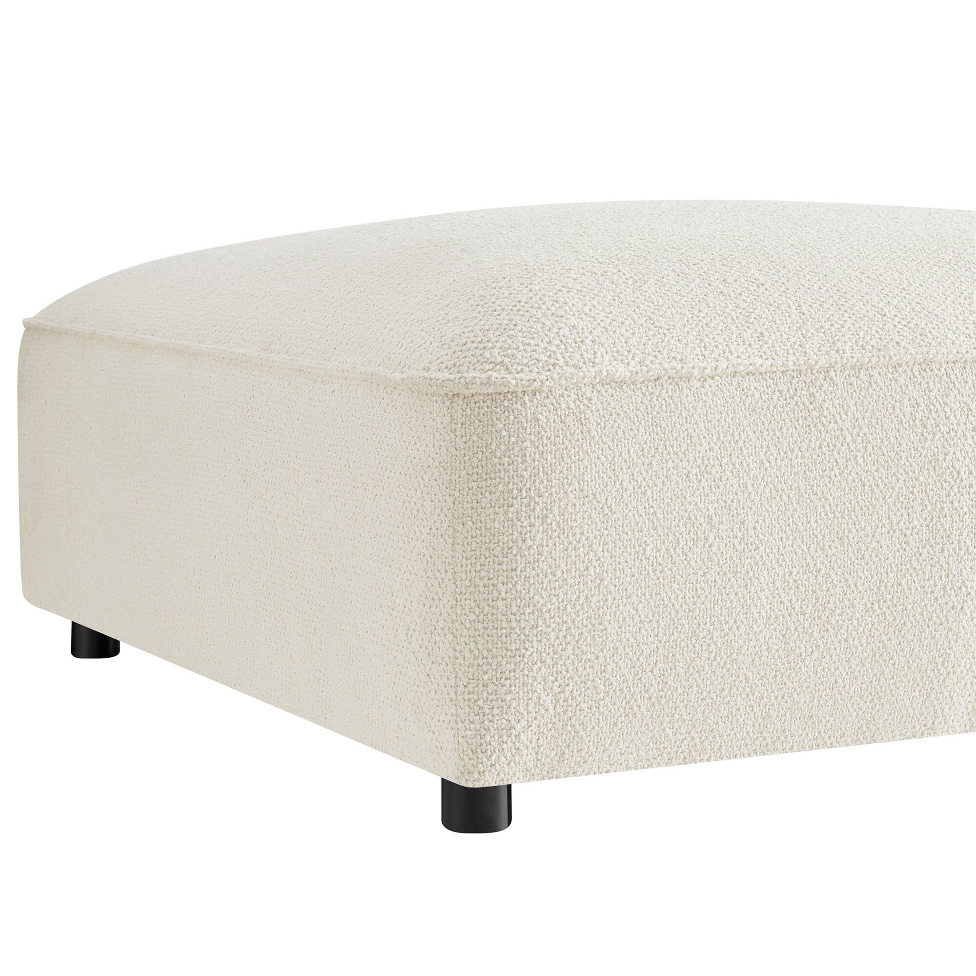 Alt View 3. Modway - Auren Lattice Bouclé Upholstered Ottoman by Modway - Cream.