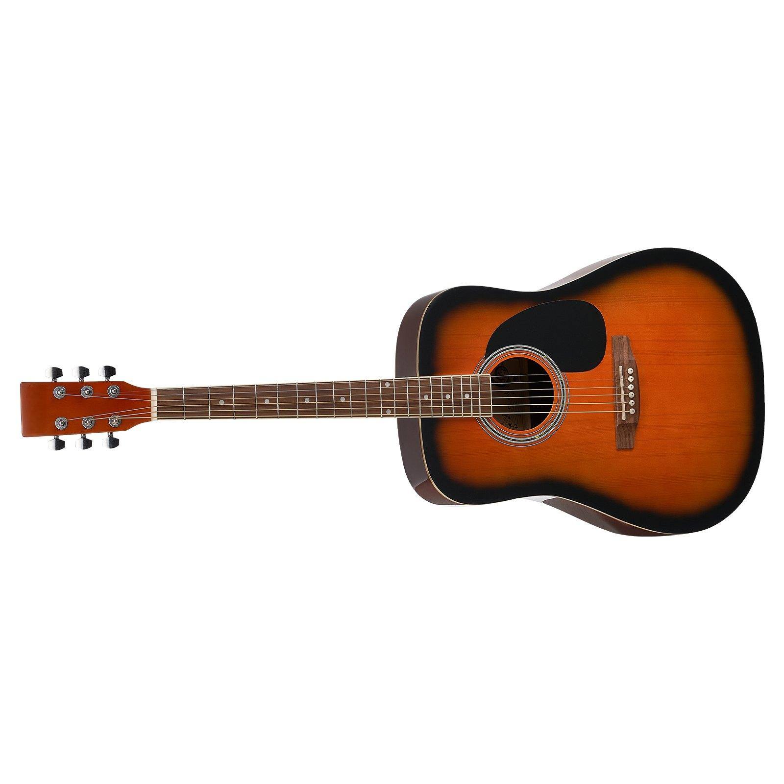 Alt View 9. Glintex - 41" Dreadnought Acoustic Guitar, Solid Spruce Top, 6-String, Beginner Set with Gig Bag, Tuner, Strap, Capo, Picks - Sunburst.