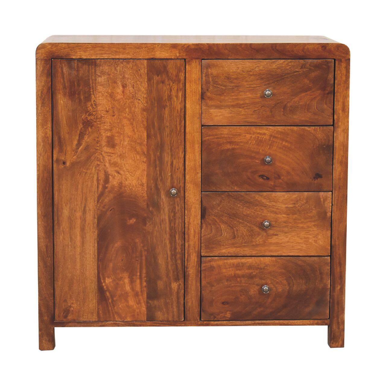 Front. Artisan Furniture - Artisan Furniture Solid Wood Aspen Cabinet, 4 Drawers, Brown - Brown.