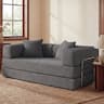 Dyonery - 65-in five-in-one folding floor sofa bed, convertible into a double bed sofa bed, with metal frame, corduroy - Gray