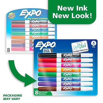 New Ink  
New Look!  

Expo dry erase markers  

Easily Erases  
WOW Fine  
Dry Erase Markers  

8 Dry Erase Markers  

PACKAGING MAY VARY