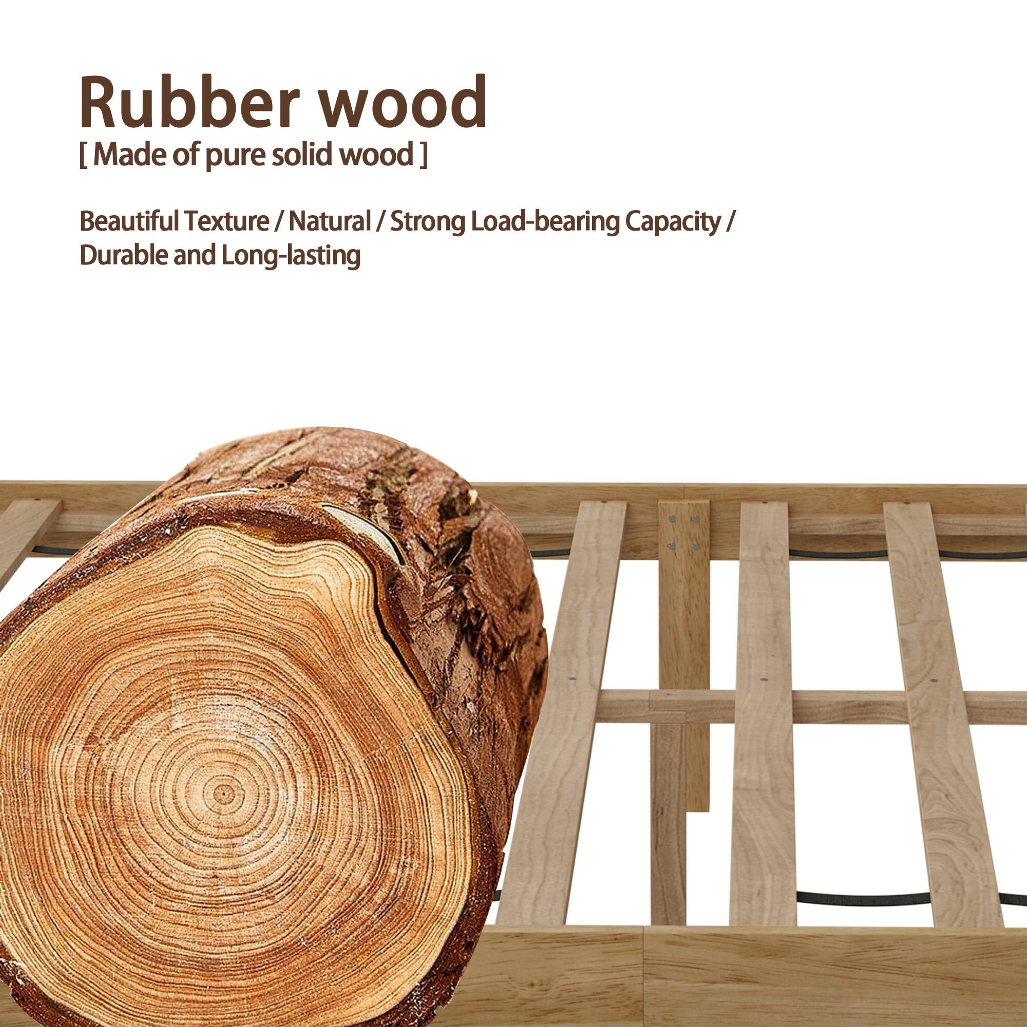 Rubber wood [Made of pure solid wood] Beautiful Texture / Natural / Strong Load-bearing Capacity / Durable and Long-lasting