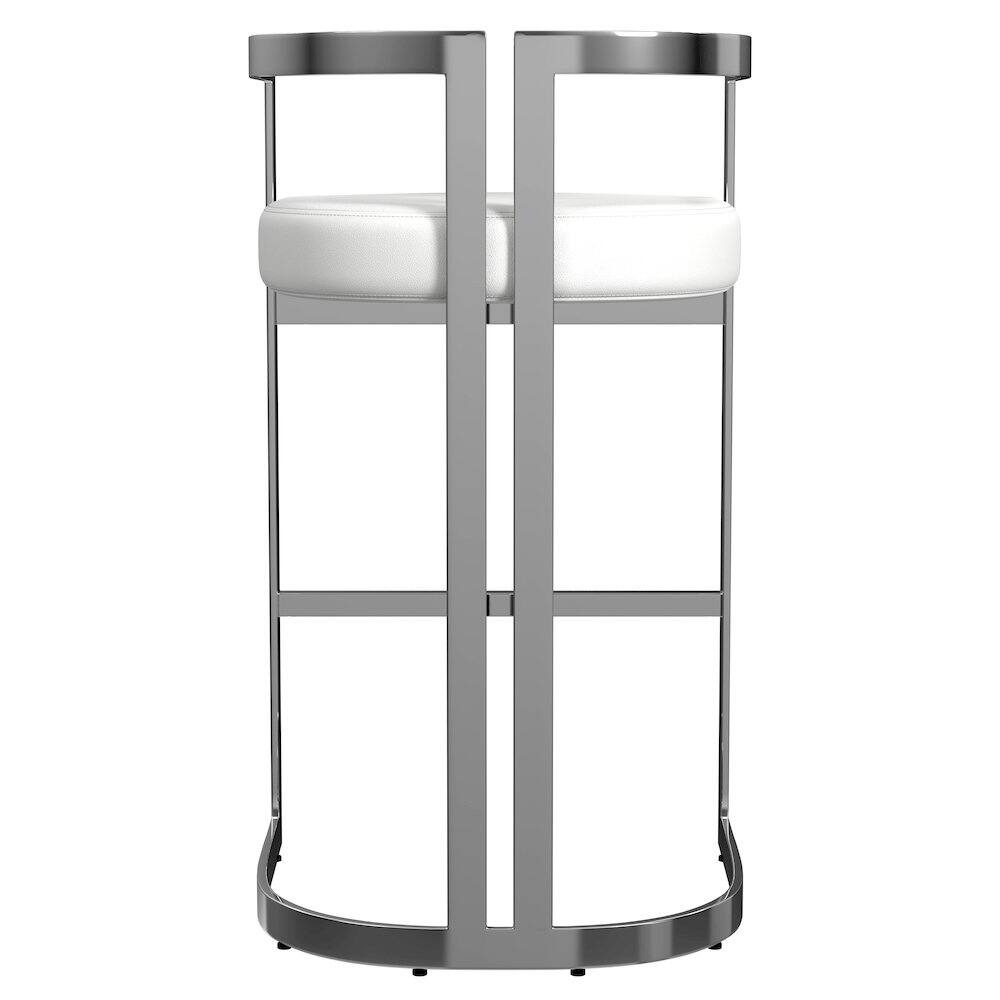 Angle. Butler Specialty - Clarence Faux Leather 28" Barstool - White.