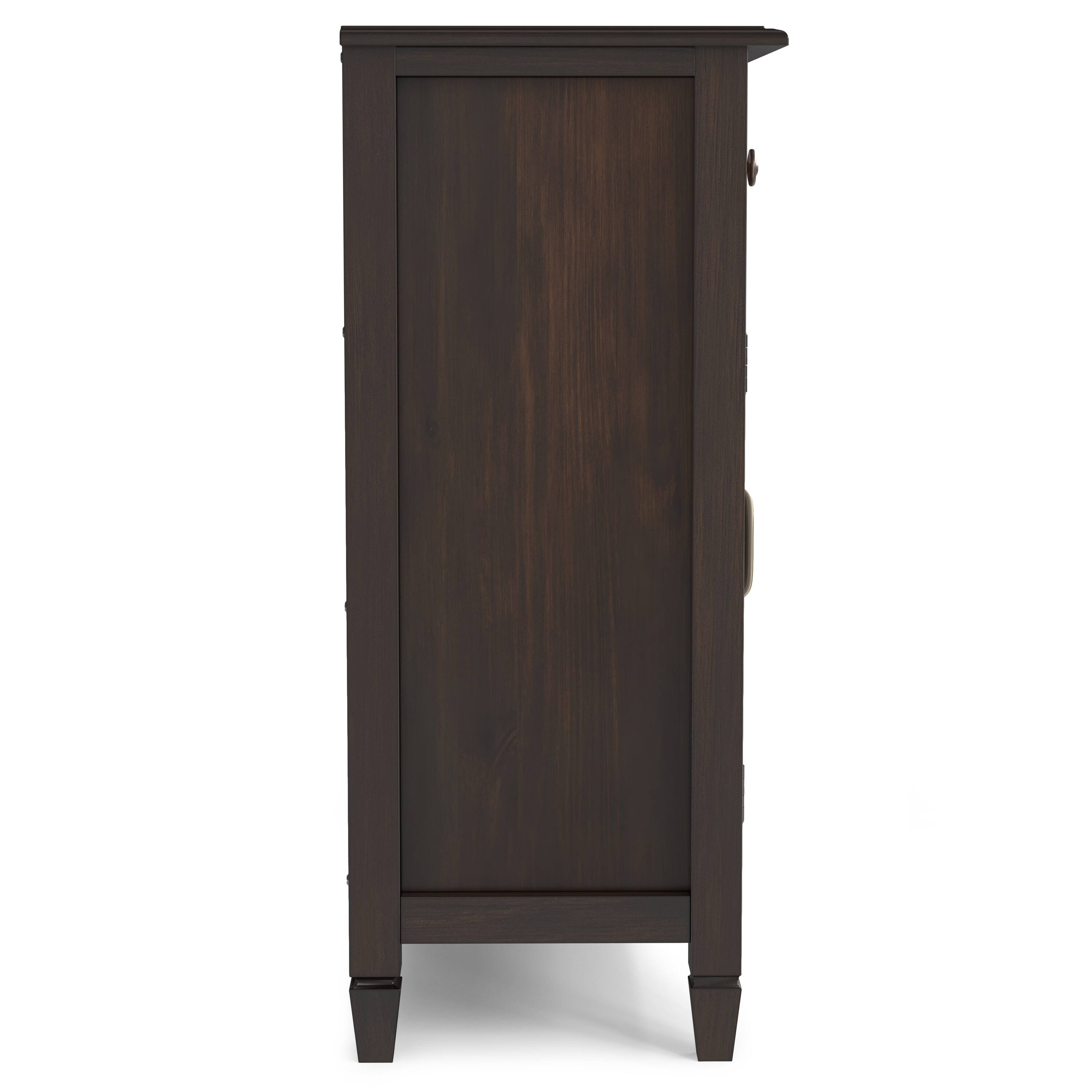 Alt View 8. Simpli Home - Connaught 51 inch Wide Solid Wood Traditional Entryway Storage Cabinet in Chestnut Brown - Chestnut Brown.