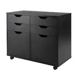 Winsome Wood - Halifax 2-Door, 4-Drawer Mobile Cabinet - Black