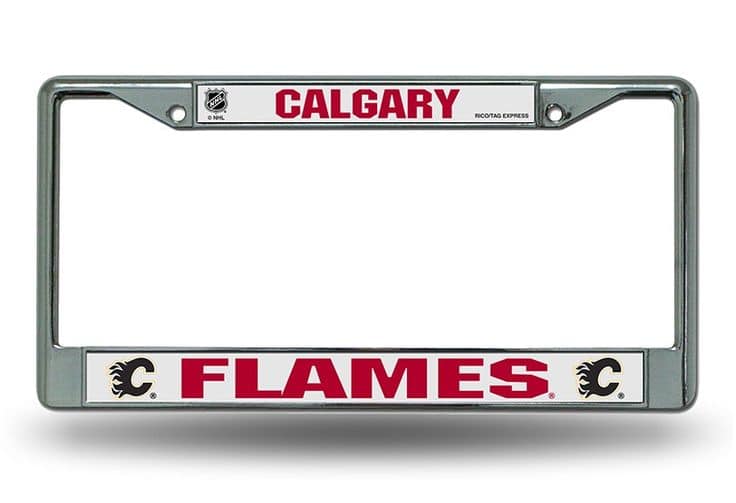 Rico Industries - Calgary Flame's NHL Chrome Metal License Plate Frame - Multi