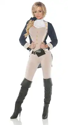 Front. Underwraps - Americana Adult Costume Size L - Blue.