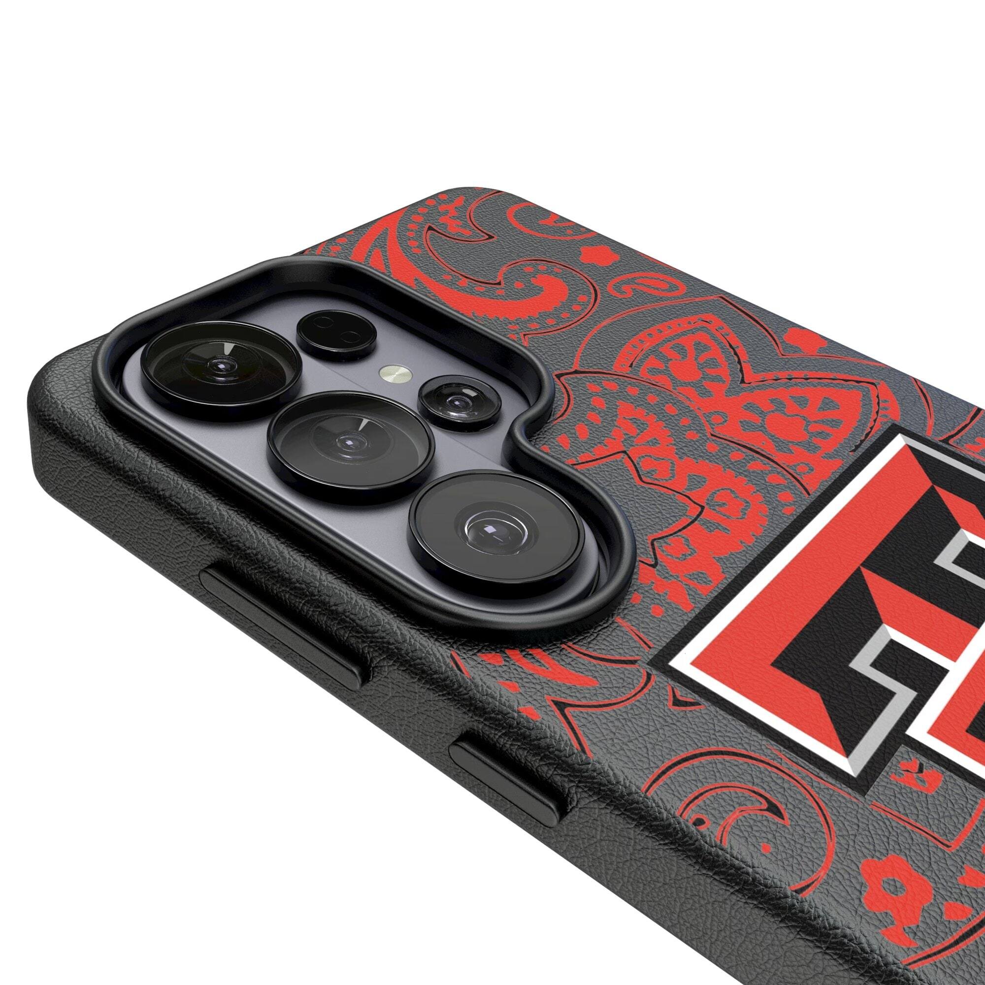 Alt View 2. Keyscaper - Texas Tech Red Raiders Paisley Galaxy Magnetic Bump Case - S25 Ultra - Black.