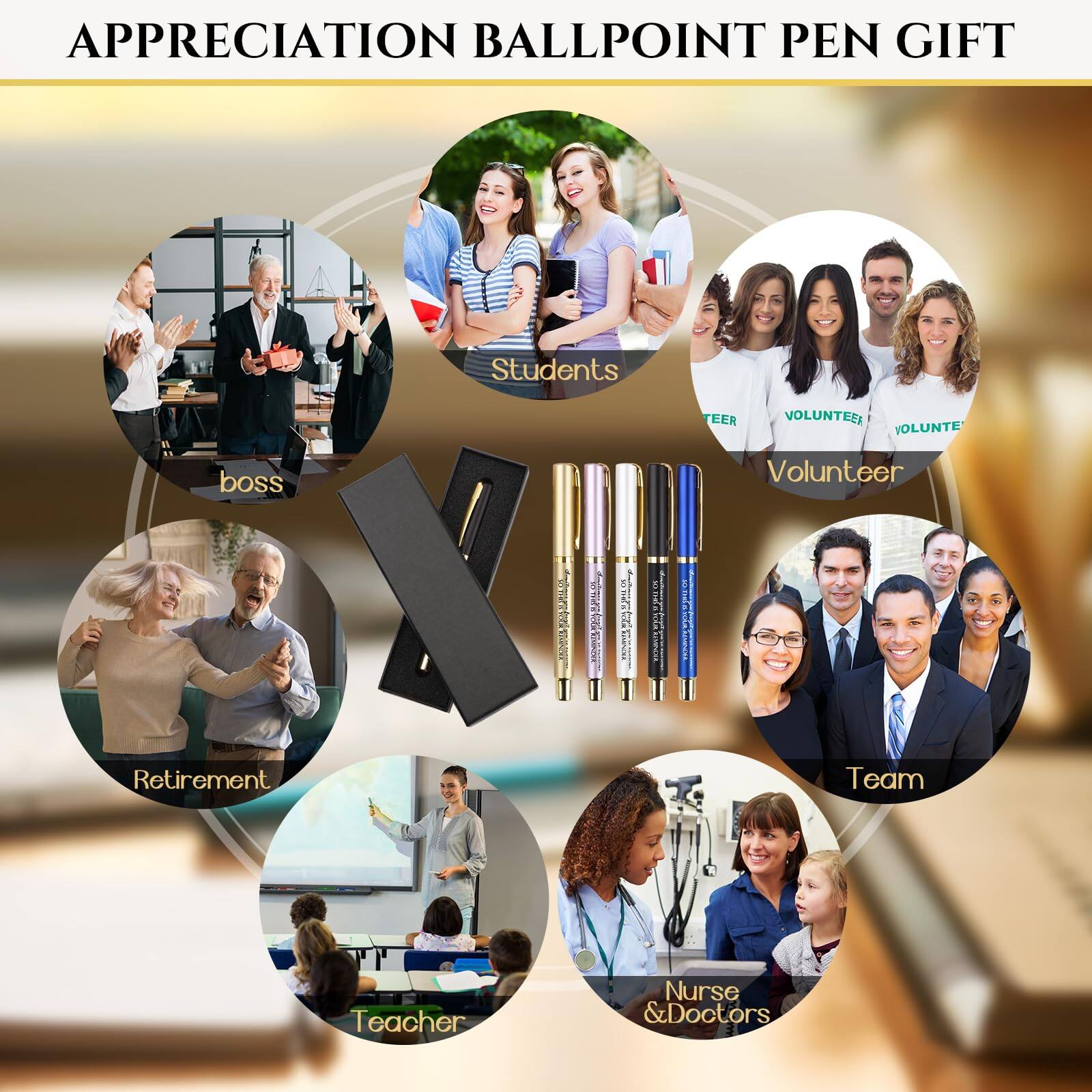 APPRECIATION BALLPOINT PEN GIFT

- Students
- Volunteer
- Boss
- Retirement
- Teacher
- Team
- Nurse & Doctors