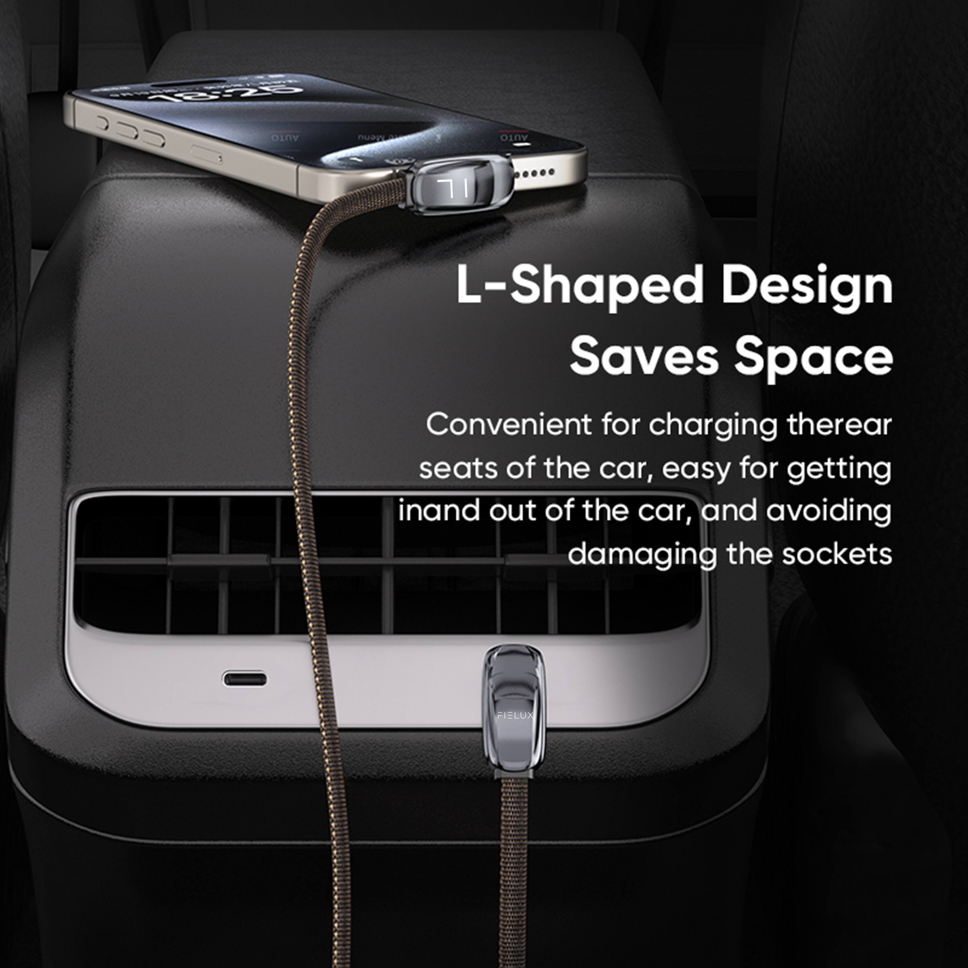 L-Shaped Design Saves Space

Convenient for charging the rear seats of the car, easy for getting in and out of the car, and avoiding damaging the sockets