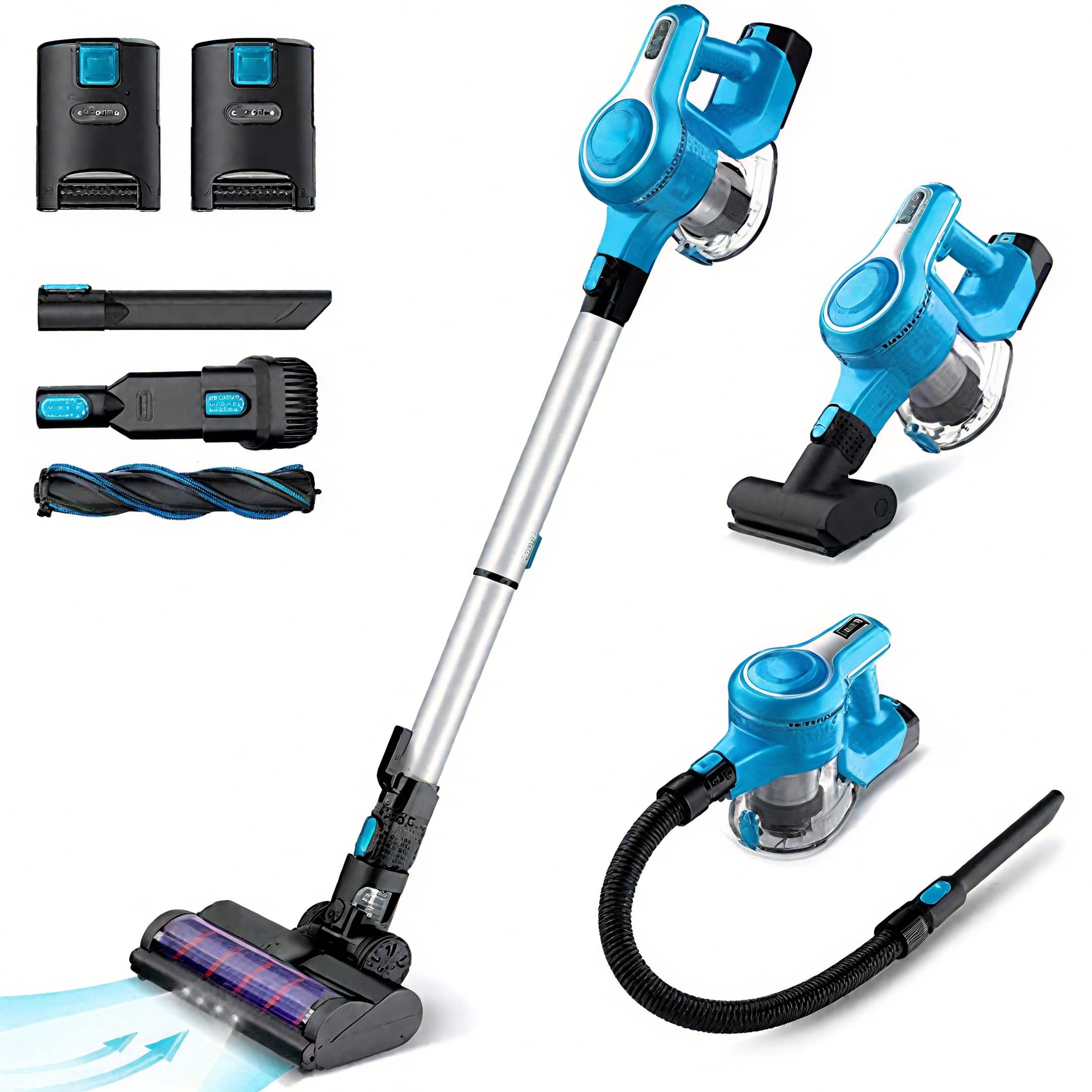 INSE - S63 Cordless Vacuum with 2 Batteries 28Kpa Powerful Suction - Blue