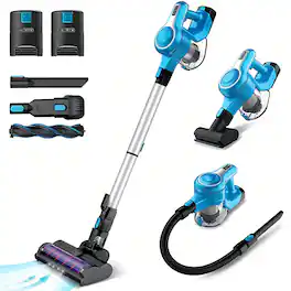 INSE - S63 Cordless Vacuum with 2 Batteries 28Kpa Powerful Suction - Blue