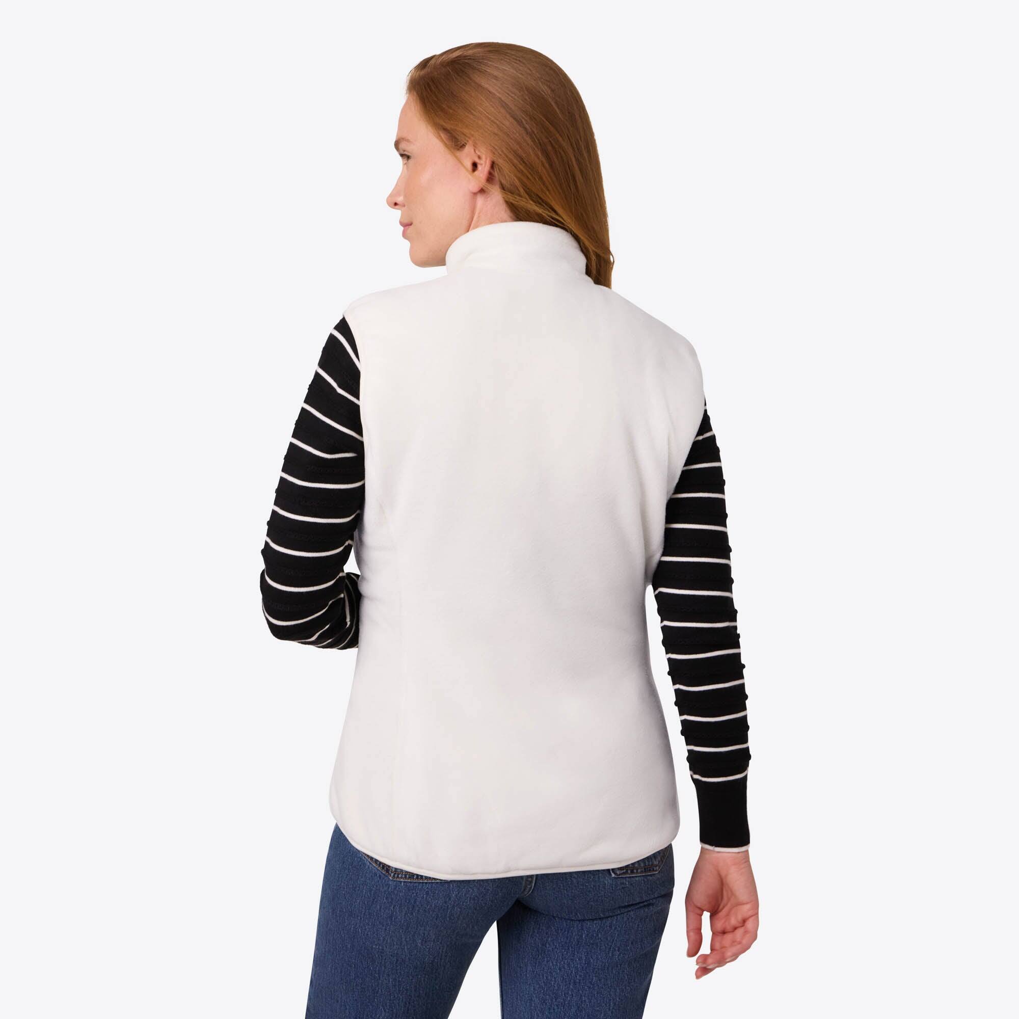 Back. Mobile Warming - Women's Trek 2.0 Heated Fleece Vest - Cream.