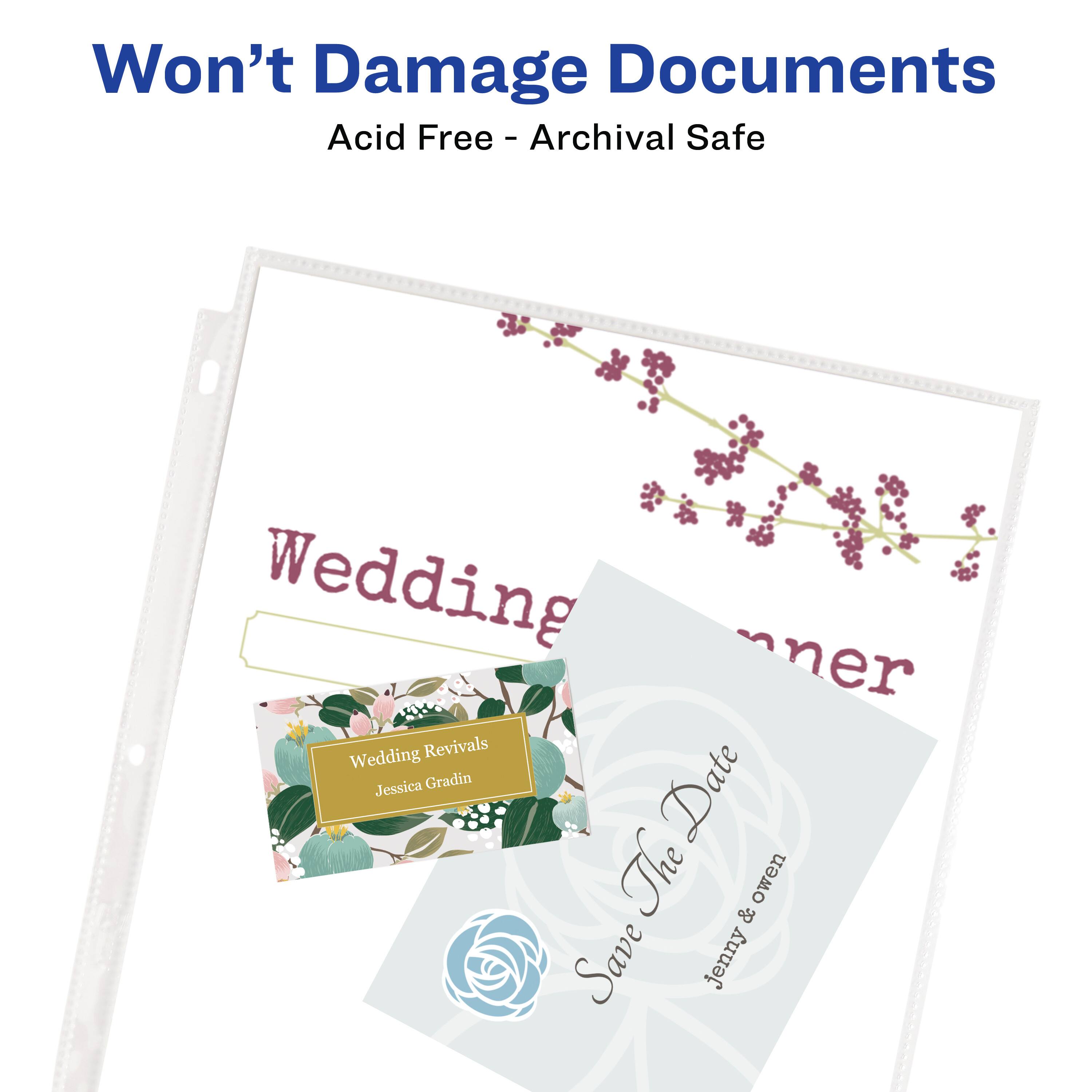 Won't Damage Documents  
Acid Free - Archival Safe  

Wedding Revivals  
Jessica Gradin  

Save The Date  
Jenny & Owen