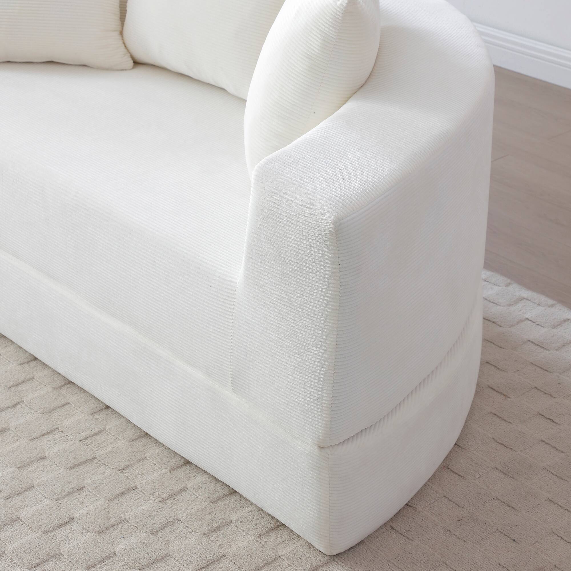 Alt View 5. Meqiodas - Convertible Sofa Couch Bed, Multi-Functional, Circular Bed, Adjustable Futon Sofa, No Assembly - Beige.