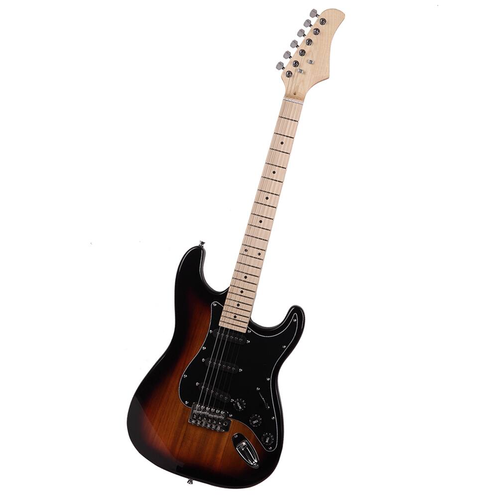 Left. Winado - 39 Inch Electric Guitar Kit, Full-Size Beginner Solid Body SSS Pickups Guitar Kit with Gig Bag,20W Amplifier, Strap.