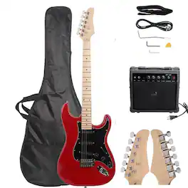 Winado - 39 Inch Electric Guitar, Full-Size Beginner Solid Body Electric Guitar Kit with Gig Bag,20W AMP