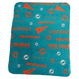 Logo Brands - Miami Dolphins 50" x 60" Classic Fleece Blanket - Multicolor