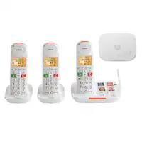 Ooma - Senior Phone Bundle with 3 Amplified Cordless Handsets and Internet Home Phone Service - White - Angle_Zoom