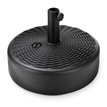 Front. Home Zone Living - HOME ZONE LIVING 40LB Round Fillable Patio Umbrella Base, 18in, Fits Poles up to 1.9in.