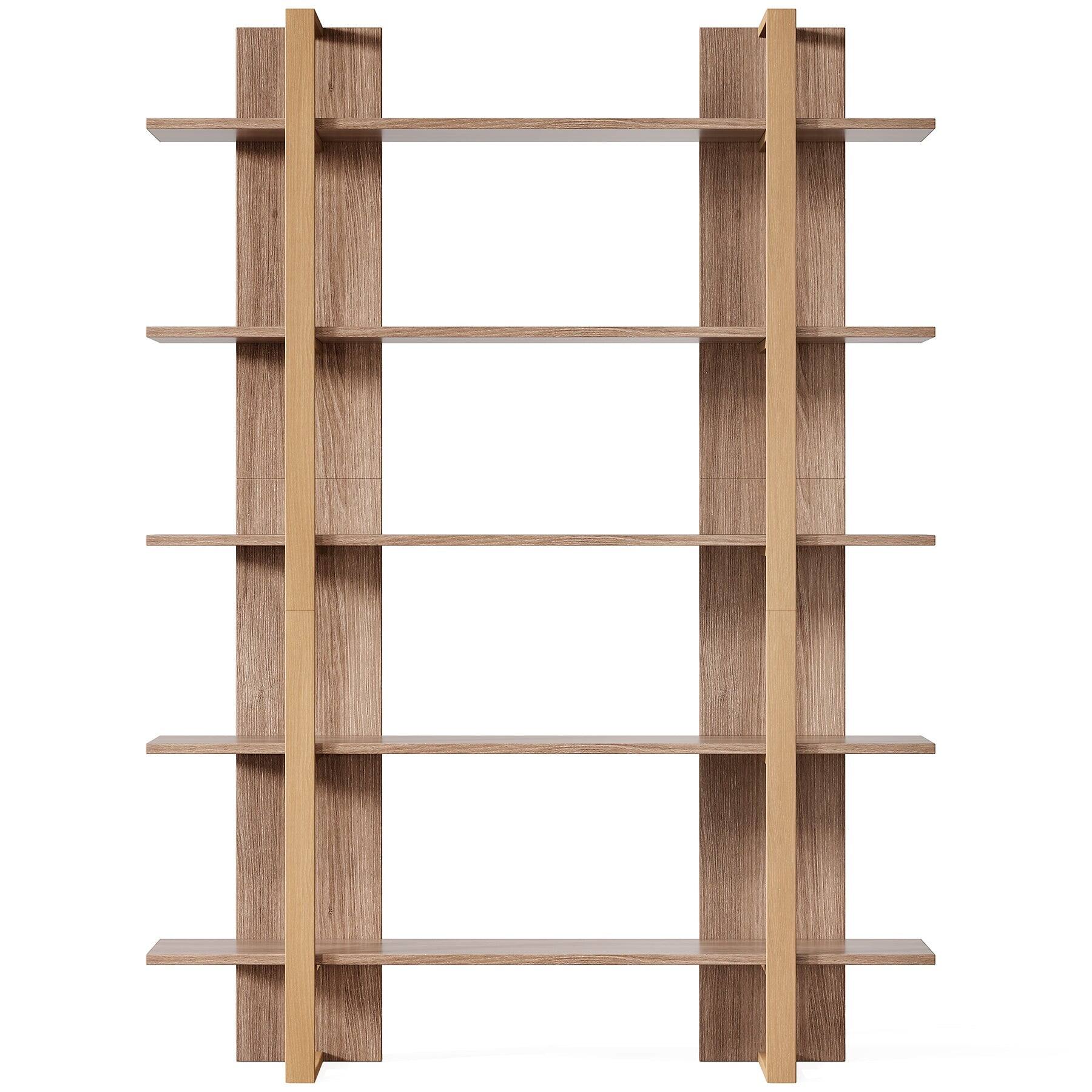 Alt View 4. Tribesigns - Bookshelf with Storage Shelves and Space-Saving Design for Books, Decor and Everyday Organization - Brown.